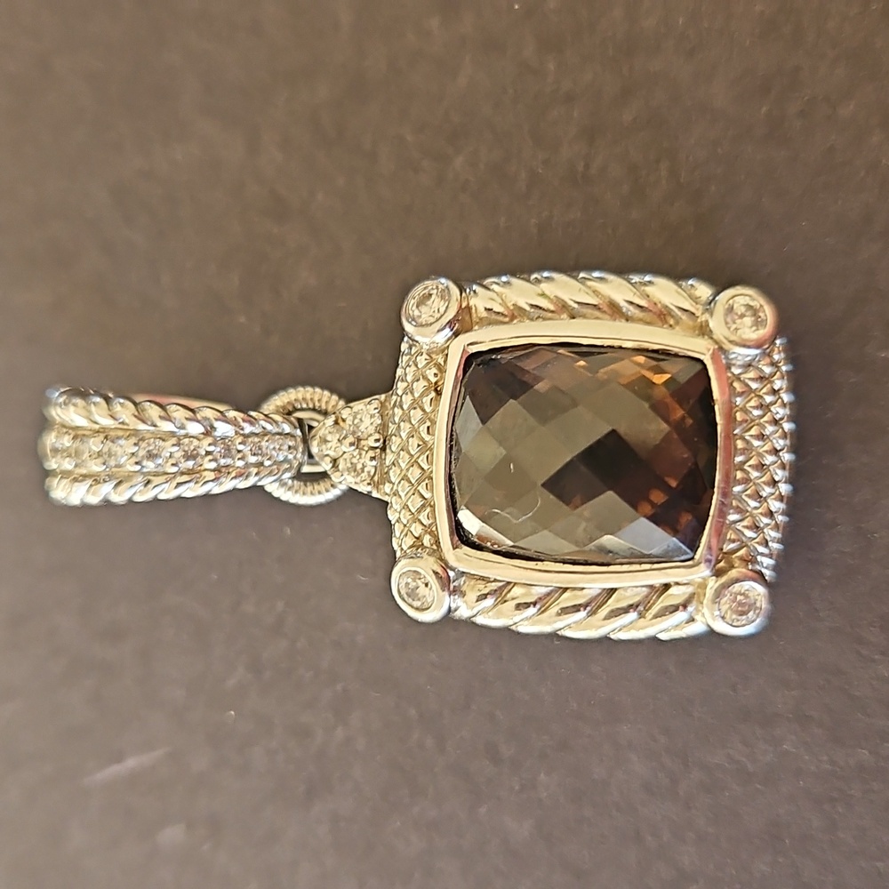 Judith Ripka Sterling Silver Brown Quartz Enhancer